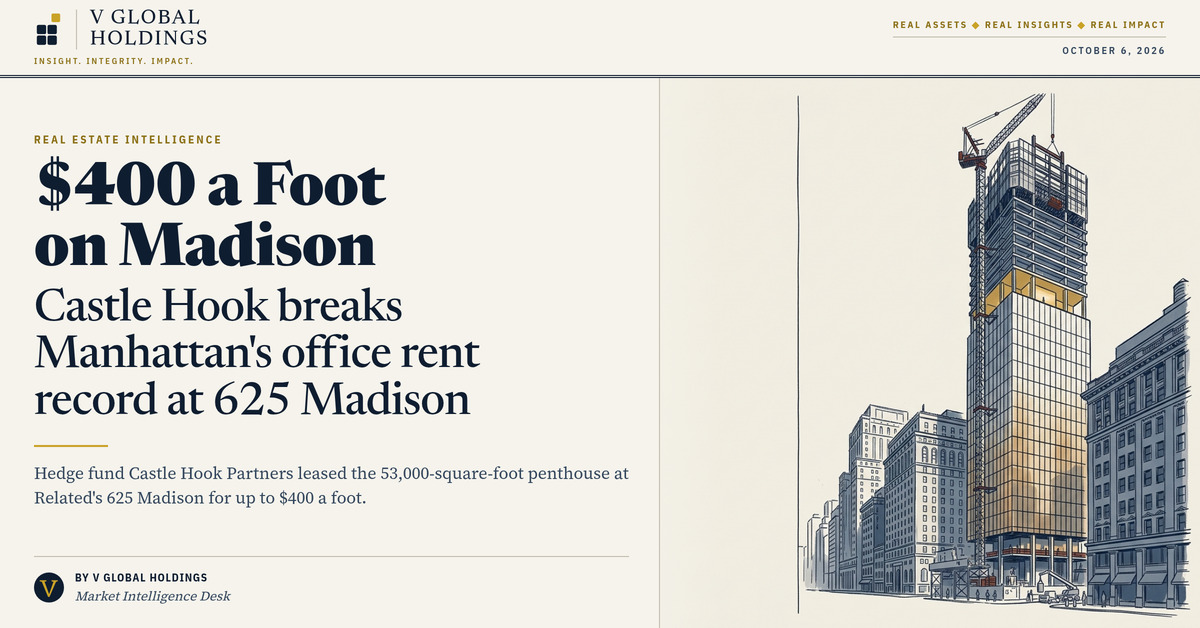 Hedge fund shatters Manhattan office rent record at Related's 625 Madison